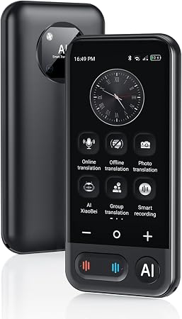 AI Language Translator Device, Two Way Real time Translator Device 2026 Upgraded ChatGPT, 150 Languages Voice Translator Support Online/Offline/Group/AI/Phone Translation for Travel Business
