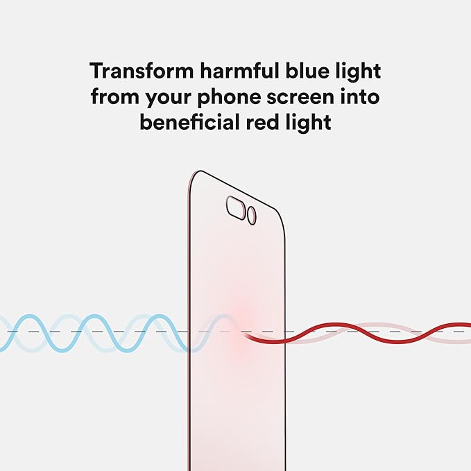 BodyGuardz Red Light Converter Screen Protector – Passive Red Light Therapy for Face - Promotes Better Sleep, Healthier Skin, Reduced Eye Strain – 9H Tempered Glass, Easy Install (iPhone 16 / iPhone 15)