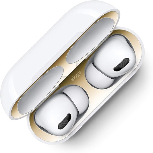 elago Dust Guard Compatible with AirPods Pro (1&2) - Anti-Dust Film, Protects from Iron/Metal Dust (1 Set, Gold) [US Patent Registered]