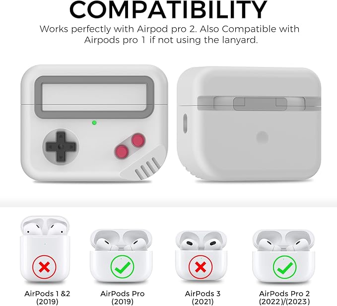 Silicone Airpods Pro 2 Case Protective Covers Skin Game-Machine Design for Airpods Pro 2022 [Support Wireless Charging] Compatible with Apple Airpods Pro 2nd Generation | Silicone, Skin, Game-Machine Design, Airpods Pro 2022