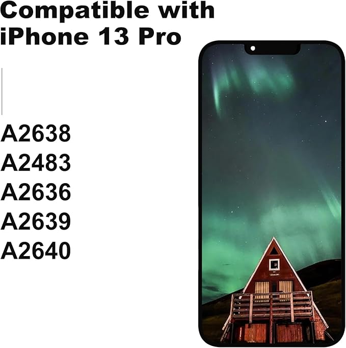 Replacement Screen for iPhone 13 Pro LCD Retina FullyHD Display Digitizer with Fully Repair Tool Kits, Screen Protector, Waterproof Tape