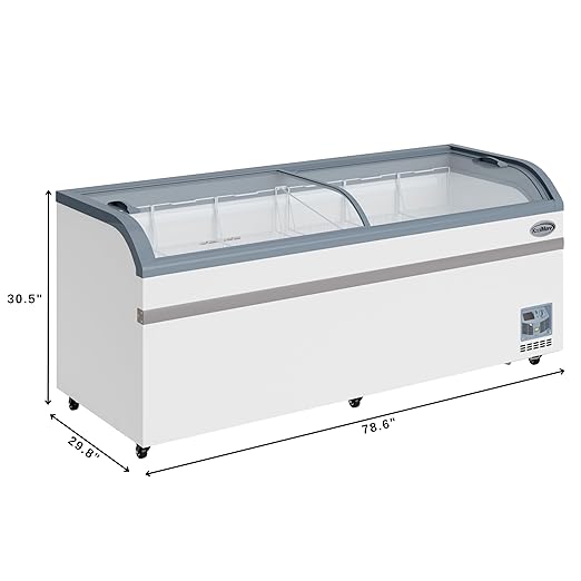 KoolMore 78 Inch Manual Defrost Island Chest Freezer with 19 cu. ft. Capacity in White, ETL Listed (KM-ISCF-78MD)