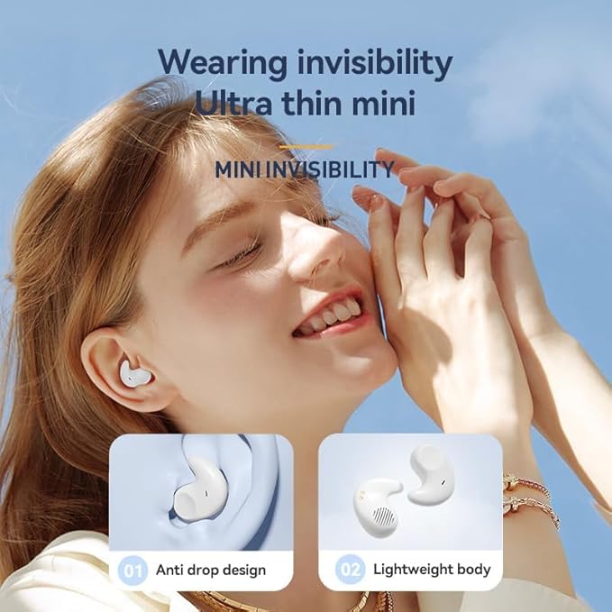 Bluetooth Earbuds,Wireless Sleep Ear Buds,Invisible Noise Cancelling Headphones,Bluetooth 5.4 Sleeping Headset for Side Sleepers Small Ears Canal,Discreet in-Ear Tiny Earphones,for Samsung/Android
