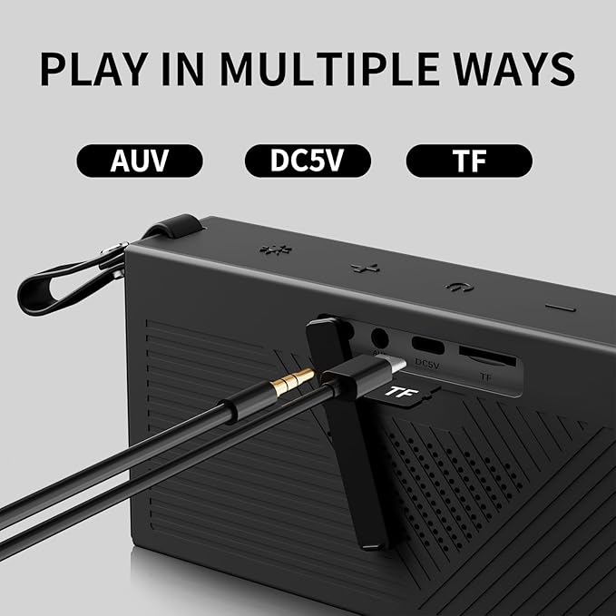 Bluetooth Speaker, Portable Wireless Bluetooth Speakers with HD Sound, IPX5 Waterproof Speaker with RGB LED Lights, Bluetooth5.3, TWS Pairing, Long Playtime, for Home/Party/Outdoor/Beach/Bathroom