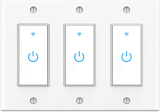 Smart Switch 3 Gang WiFi Light Switch Compatible with Alexa Google Home