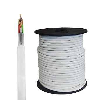 18/4 Fire Security Alarm Control Cable Wire, CMP/CL3P Shielded Copper Stranded ETL,RoHS for Door Bell & Burglar System, Fire Detector, Security Station,Indoor Low Voltage Use, 100feet