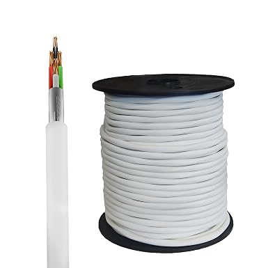 18/4 Fire Security Alarm Control Cable Wire, CMP/CL3P Shielded Copper Stranded ETL,RoHS for Door Bell & Burglar System, Fire Detector, Security Station,Indoor Low Voltage Use, 100feet