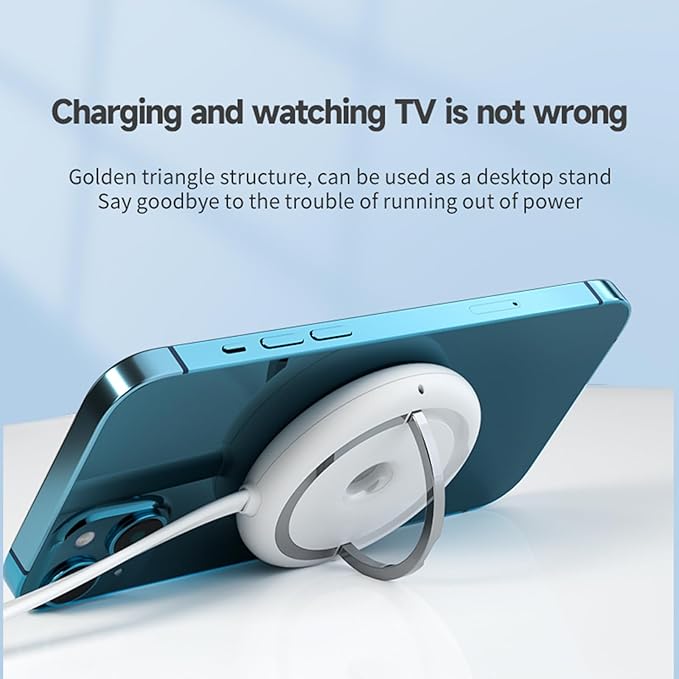 Qi2 Portable 15W Magnetic Charging Pad – Fast Wireless Charger for iPhone 16/15/14/13, AirPods, PD & QC Fast Charging, Includes USB-C Cable