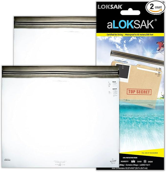 LOKSAK - aLOKSAK Waterproof Cellphone Dry Bags - Airtight Underwater Phone Pouch - Touch Screen Compatible - Diving Certified