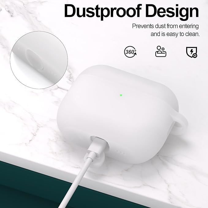 ATUAT for AirPods Pro 3 Case Cover with Cleaner, Protective Soft Silicone Skin with Keychain for Women Men for Apple AirPods Pro 3rd Generation Case(2025), Front LED Visible, Clear