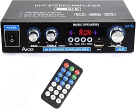 AK35 Stereo Amplifier Home Audio Bluetooth 5.0 Max 200W 2.0 Channel Mini Amplifier Stereo Receivers for Car, Home Party, Audio Amplifier AMP w/USB/TF Card/AUX Input/Bass & Treble Control - Image 1