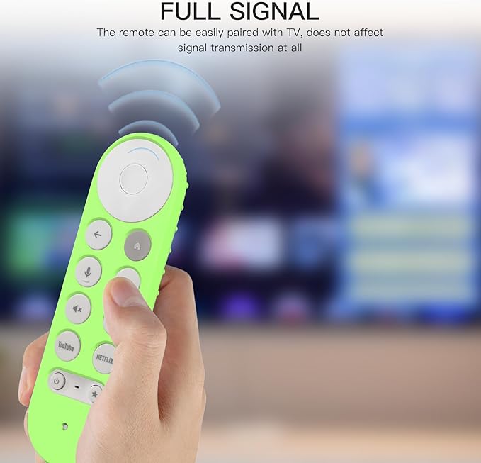 Silicone Glow Cover Case for Google TV Streamer 4K 2024 ，Protective Sleeve Set for Google TV Streamer 4K Host Box +Voice Remote,Anti-Slip Scratch Shock Protection (Glow Green)