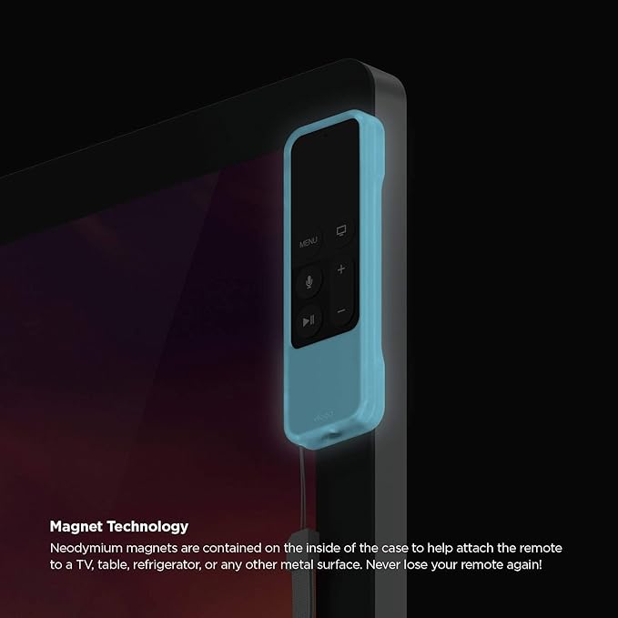 elago R1 Intelli Case [Nightglow Blue]-[Magnet Technology][Anti-Slip][Lanyard Included][Heavy Shock Absorption] for Apple TV Siri Remote 4K / 4th Generation