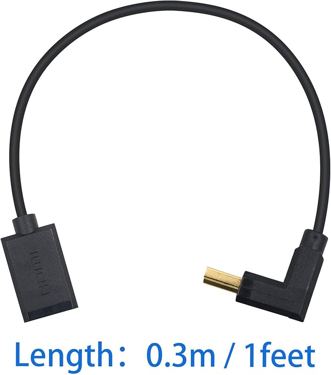 Duttek HDMI Extender Cable, 4K HDMI Cable, Extremely Thin Down Angled HDMI Male to Female Cable Compatible for Nintendo Switch, Xbox One S 360, PS5, PS4, Roku TV Stick, etc 30cm/12 Inch