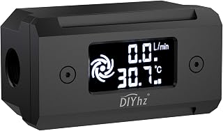 G1/4 Aluminum Alloy Shell LCD displaydigital Display Flow Thermometer Temperature Indicator CPU Temperature Monitor