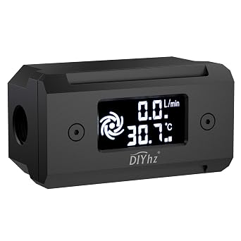 G1/4 Aluminum Alloy Shell LCD displaydigital Display Flow Thermometer Temperature Indicator CPU Temperature Monitor