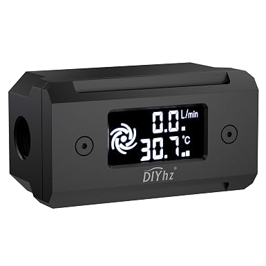 G1/4 Aluminum Alloy Shell LCD displaydigital Display Flow Thermometer Temperature Indicator CPU Temperature Monitor