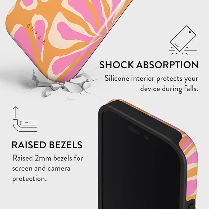 BURGA Phone Case for iPhone 16 - Cute, Trendy, Aesthetic, Pattern Phone Cover, Hard Shell Protection - fits Apple iPhone 16 Case for Women and Men