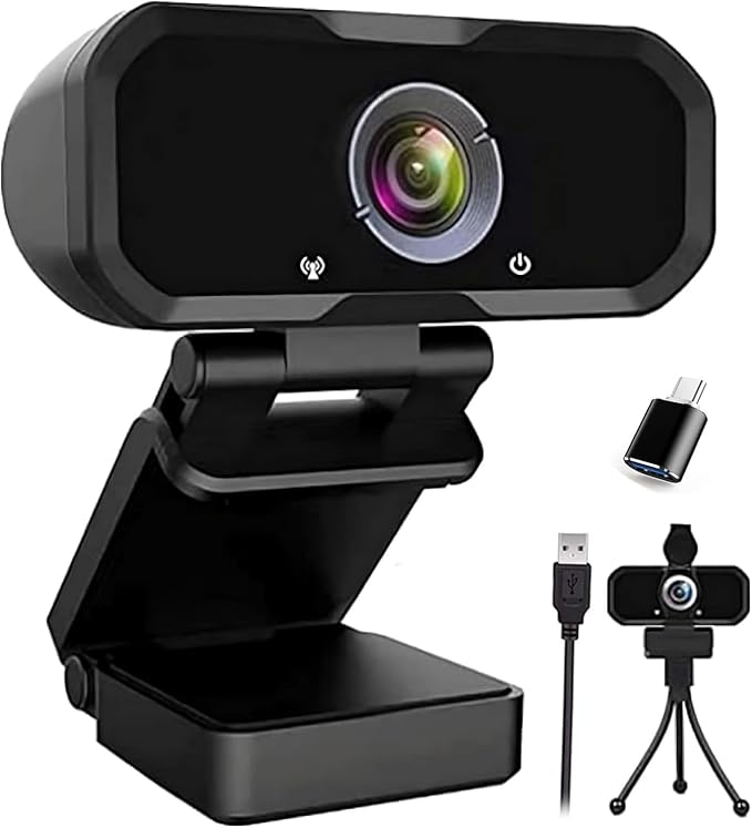 USB-C 1080P Webcam Compatible with Switch 2/ PC - Streaming Camera for Zoom/Teams/Skype, Plug&Play PC/Mac/Laptop