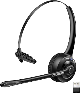 TECKNET Wireless Headset (USB Dongle), Bluetooth Headphones with Noise Cancelling Microphone for Trucker, Bluetooth V5.2 with Mute Button & Hands-Free Calling for Work - Image 1