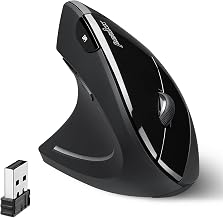 Perixx PERIMICE-713L, Wireless Ergonomic Left Handed Vertical Mouse, 6 Buttons Design, 3 Level DPI, Black, Medium - Image 1