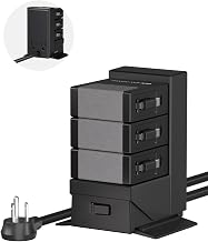 Gitryin Tower Charging Station for Nightstand, 120W Retractable Charger - Image 1