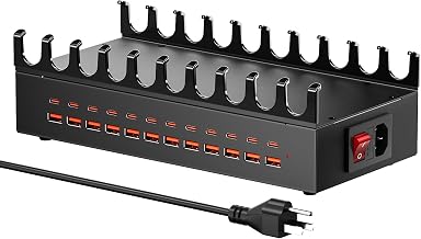 300W Charging Station with 24 Ports,USB Fast Charger for Multiple Devices,Multi Charger Station Organizer Compatible with Smart Power Delivery,Phone,Tablet,Charging Station for Home,Office,School - Image 1