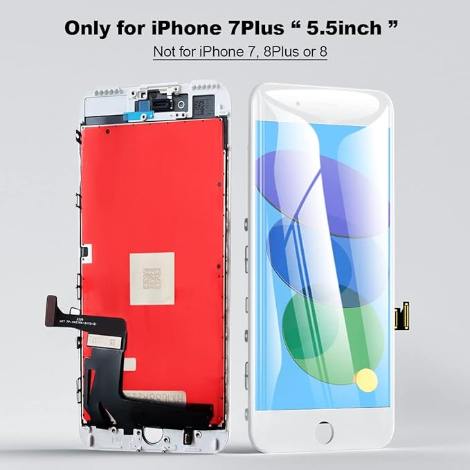 EFAITHFIX for iPhone 7 Plus LCD Screen Replacement White 5.5 Inch Frame Assembly LCD Display 3D Touch Screen Digitizer with Repair Tools Kit Tempered Glass Screen Protector for A1784, A1785, A1661