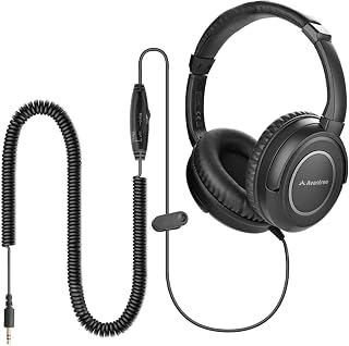 Avantree HF039 Wired Long Coiled Cord Headphones for TV and PC - Image 1