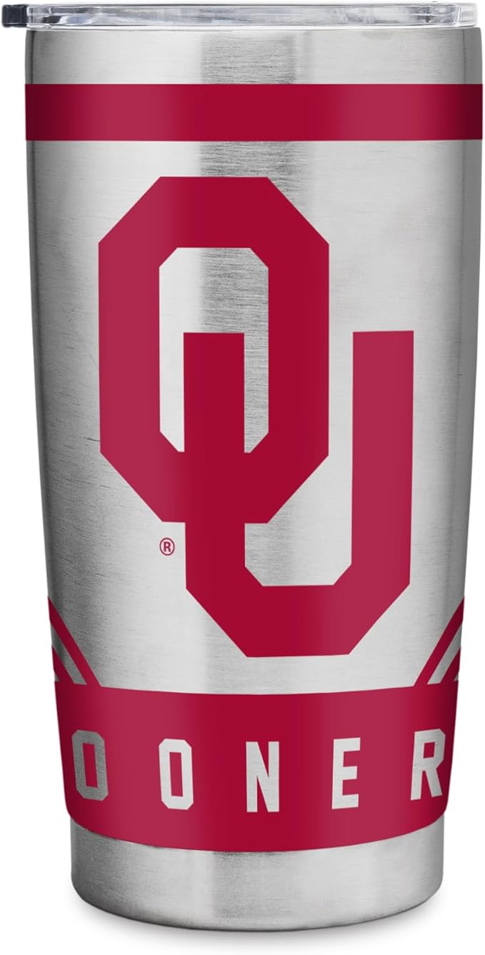 Rico Industries NCAA 20oz Stainless Steel Tumbler with Lid - Great For Coffee, Tea, Water or Cocktails