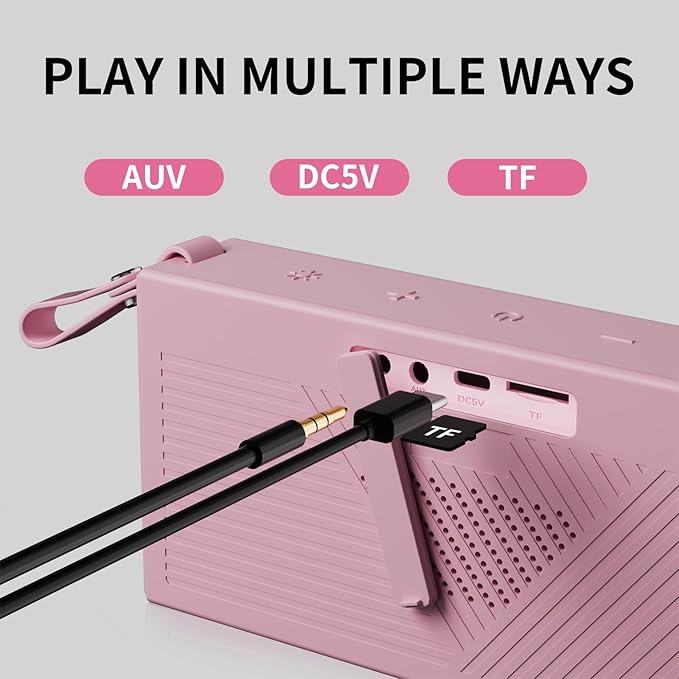 Bluetooth Speaker, Portable Wireless Bluetooth Speakers with HD Sound, IPX5 Waterproof Speaker with RGB LED Lights, Bluetooth5.3, TWS Pairing, Long Playtime, for Home/Party/Outdoor/Beach/Bathroom