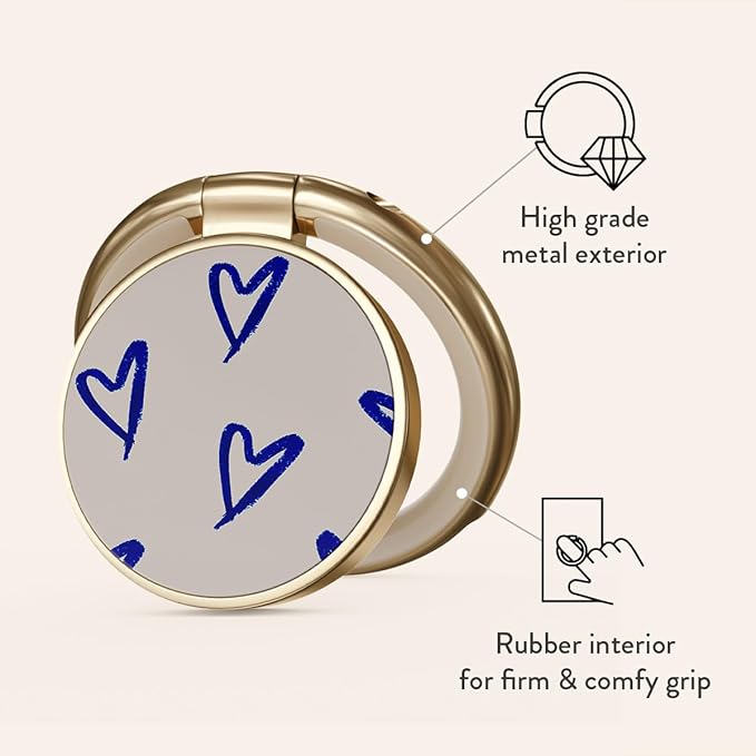 BURGA Cell Phone Ring, Holder Grip and Stand - Finger Phone Grip for Back of Smartphone Case, Kickstand 360 Rotation, Universal Ring for iPhone Samsung Galaxy Huawei Google Pixel, Stylish Accessories