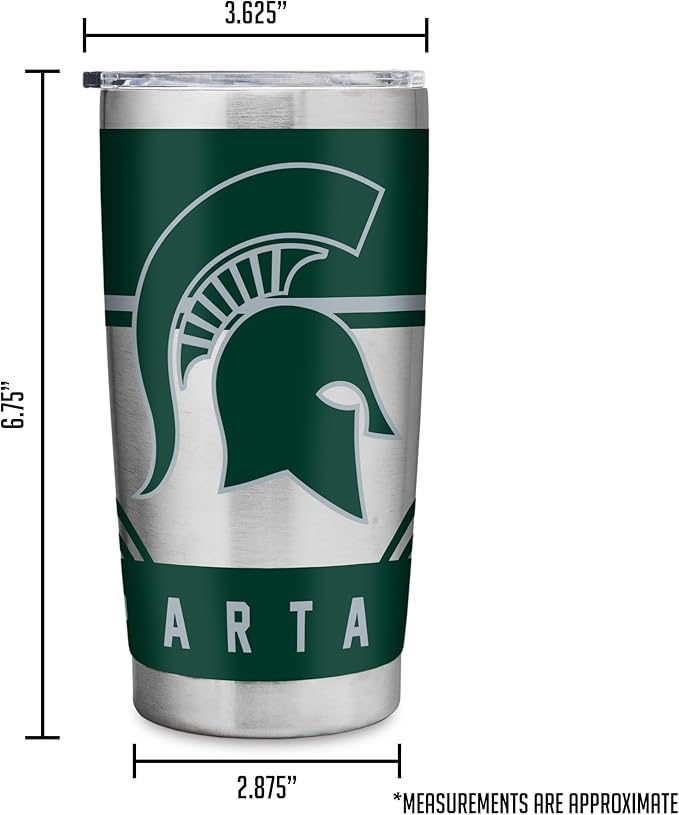 Rico Industries NCAA 20oz Stainless Steel Tumbler with Lid - Great For Coffee, Tea, Water or Cocktails