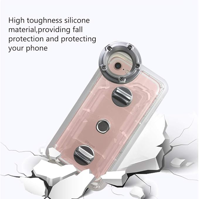 Underwater Photography Waterproof Phone Case Pouch for iPhone 6/7/8 Enhanced Underwater Cell Phone Dry Bag with Armband O Lens Ring Full Sealed Waterproof Case IPX8 Certified