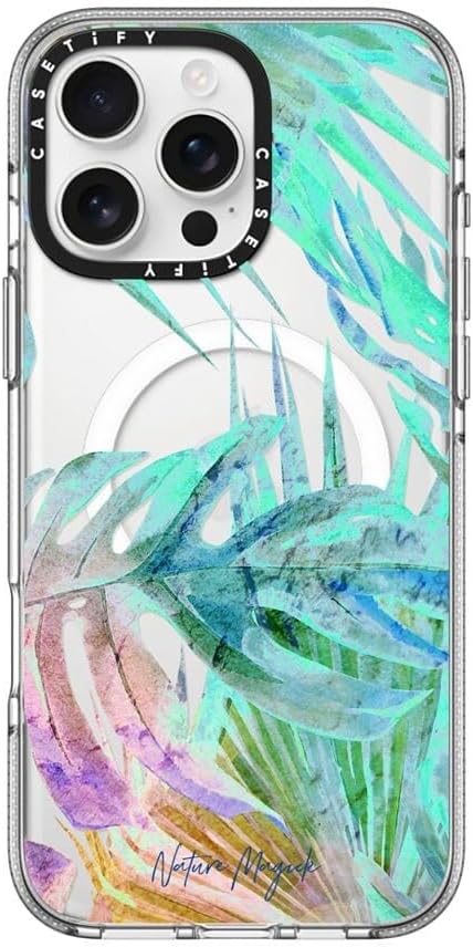 CASETiFY Clear iPhone 16 Pro Max Case [Not Yellowing / 6.6 ft. 3X Military Grade Drop Protection/Compatible with Magsafe] - Neon Island - Clear
