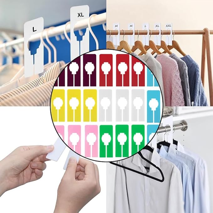 Closet Rack Dividers, 7-Color Reusable Plastic Closet Organizers for Hanging, Rectangular Clothing Shelf Separators with Labels, Colorful Closet Storage Solutions for Clothes Organization（21pcs）