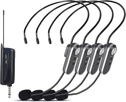WF-04 UHF Wireless Microphone System for 4 People,600m Range
