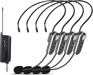 WF-04 UHF Wireless Microphone System for 4 People,600m Range