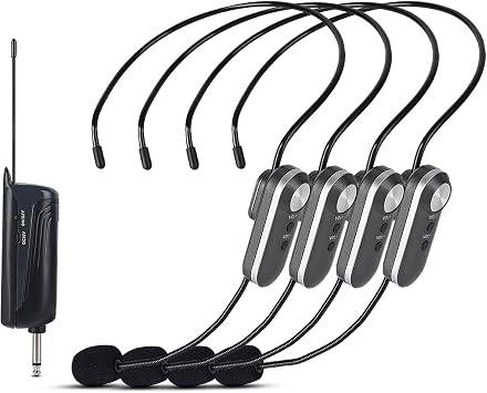 WF-04 UHF Wireless Microphone System for 4 People,600m Range