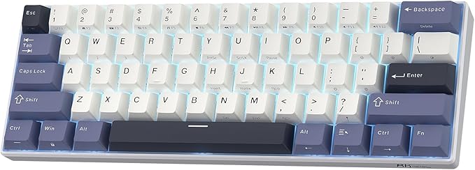 RK ROYAL KLUDGE RK61 Wireless 60% Mechanical Keyboard, Mini Portable Size