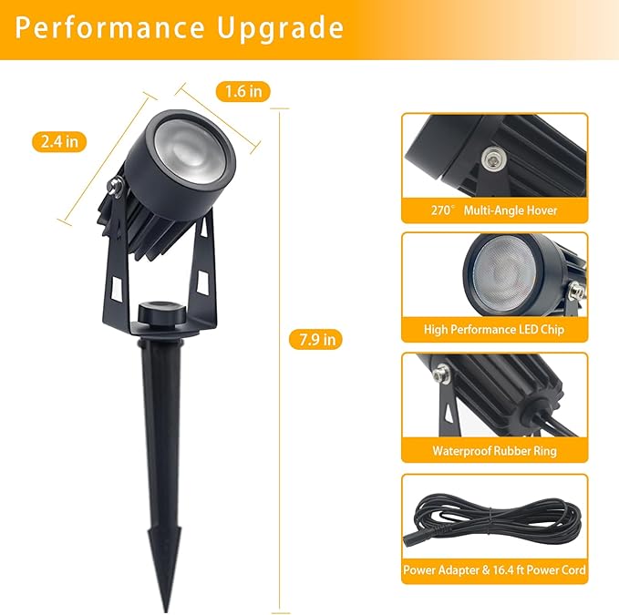 Smart RGB Low Voltage LED Spotlights, APP & Remote Control,Synchronous Dimming Lighting System, IP65 Waterproof,16 Million Colors for Outdoor Landscape,Yard,Garden,Holiday Decoration (4 Pack)