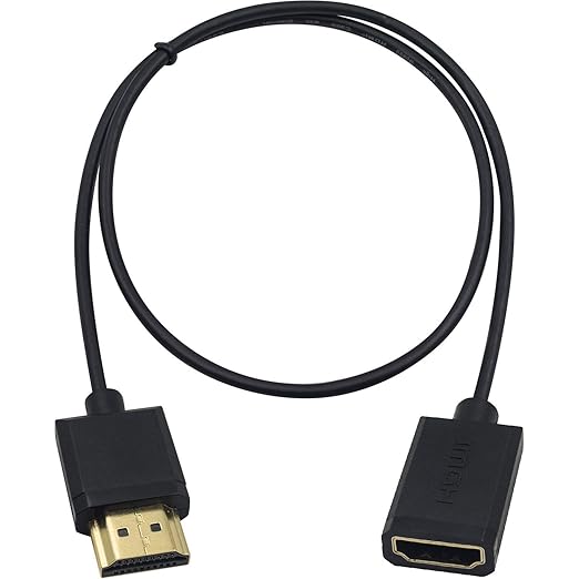 Duttek HDMI Extender Cable, 4K Short HDMI Cable, Extremely Thin HDMI Male to Female Cable Compatible for Nintendo Switch, Xbox One S 360, PS5, PS4, Roku TV Stick, Blu Ray Player, etc 60cm/2 Feet