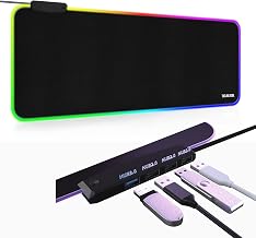 TIDALSOIL RGB Gaming Mouse Pad with 4-Port USB Hub, 31.5x11.8 in Desk Mat - Image 1