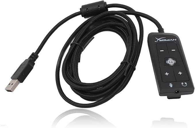 USB Sound USB to 3.5mm Jack Audio Adapter, USB Sound Card USB to 3.5mm Jack Audio Adapter, USB Adapter for HyperX Cloud II, for PS5, for Series X S, for One