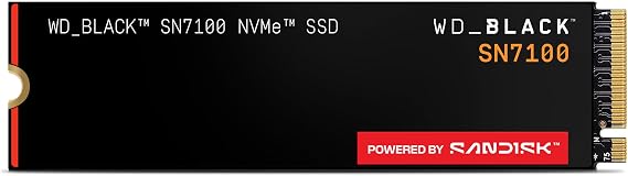 WD_Black SN7100 2TB NVMe SSD - Gen4 PCIe, M.2 2280, Up to 7,250 MB/s Read Speed, Up to 6,900 MB/s Write Speed, Next Gen TLC 3D NAND, for Laptops, Handheld Gaming Devices - WDS200T4X0E