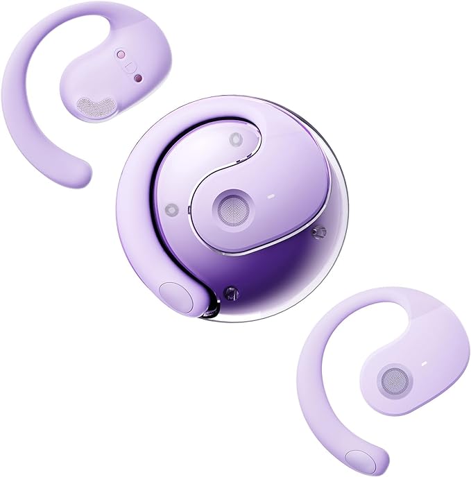 Over The Ear Earbuds Open Ear Buds Headphones Over Ear Air Bone Conduction Earbuds Earphones Bone Conducting Air Bone Conduction Headphones Bluetooth Over-Ear Purple