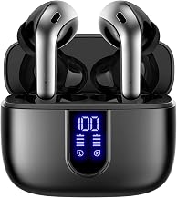 TAGRY Bluetooth Headphones True Wireless Earbuds 60H Playback LED Power Display Earphones with Wireless Charging Case IPX5 Waterproof in-Ear Ear buds with Mic for TV Smart Phone Laptop Computer Sports - Image 1
