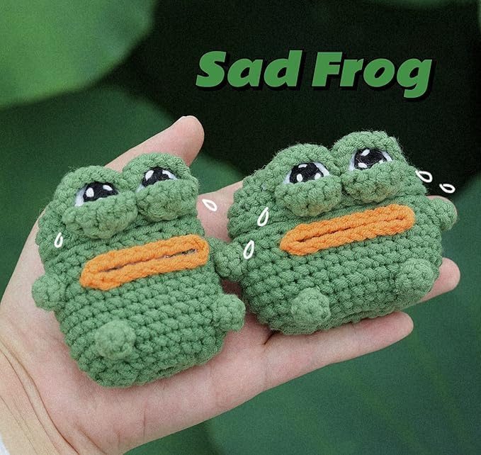 SGVAHY Furry Case for AirPods 1/2, Funny Cute 3D Cartoon Plush Design Frog Green Soft Warm Fluffy Cover Keychain Anti-Fall Protective Case Women Girls