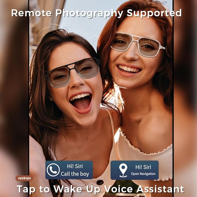 Smart Bluetooth Glasses – UV Protection, Blue Light Blocking, Open-Ear Audio for Men & Women