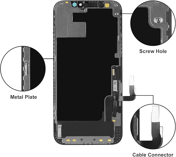 LL TRADER Screen Replacement for iPhone 12/12 Pro 6.1" LCD Retina FHD Display with Repair Tool Kits, Waterproof Tape, Screen Protector 2025 New for USA